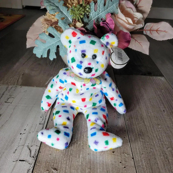 Ty 2K TY Beanie Baby Multicolored Bear Beanie Baby Original EUC 2000s - Picture 4 of 11